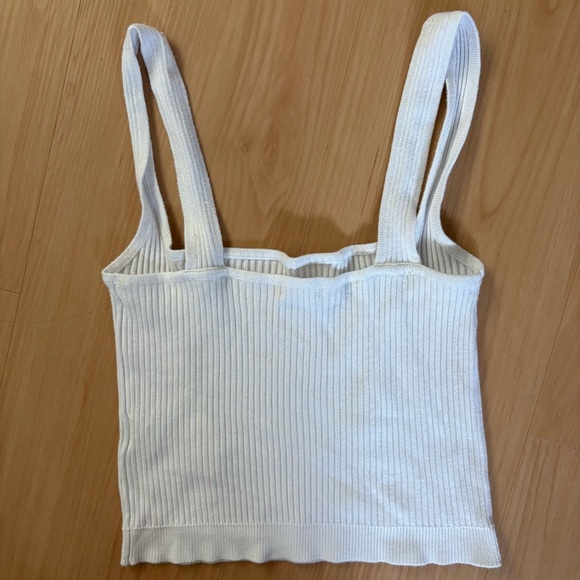 Garage White Ribbed Crop Top - Picture 6 of 10